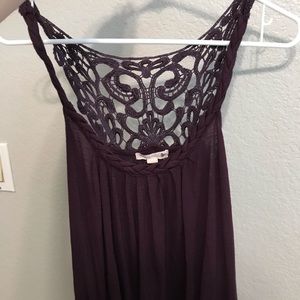 love culture maroon tank w detailed back